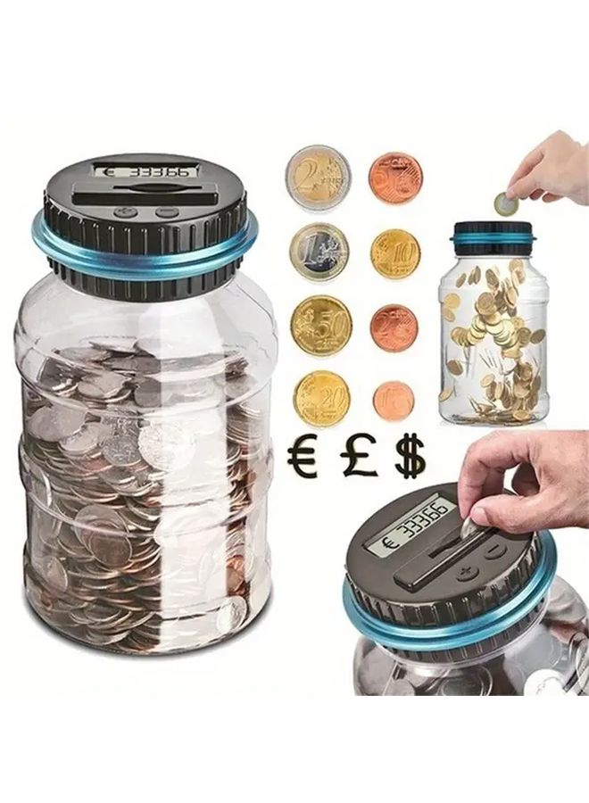 عداد العملات المعدنية الكبيرة الشفافة التلقائي مع عرض رقمي خزينة بالدولار الأمريكي - Image 1